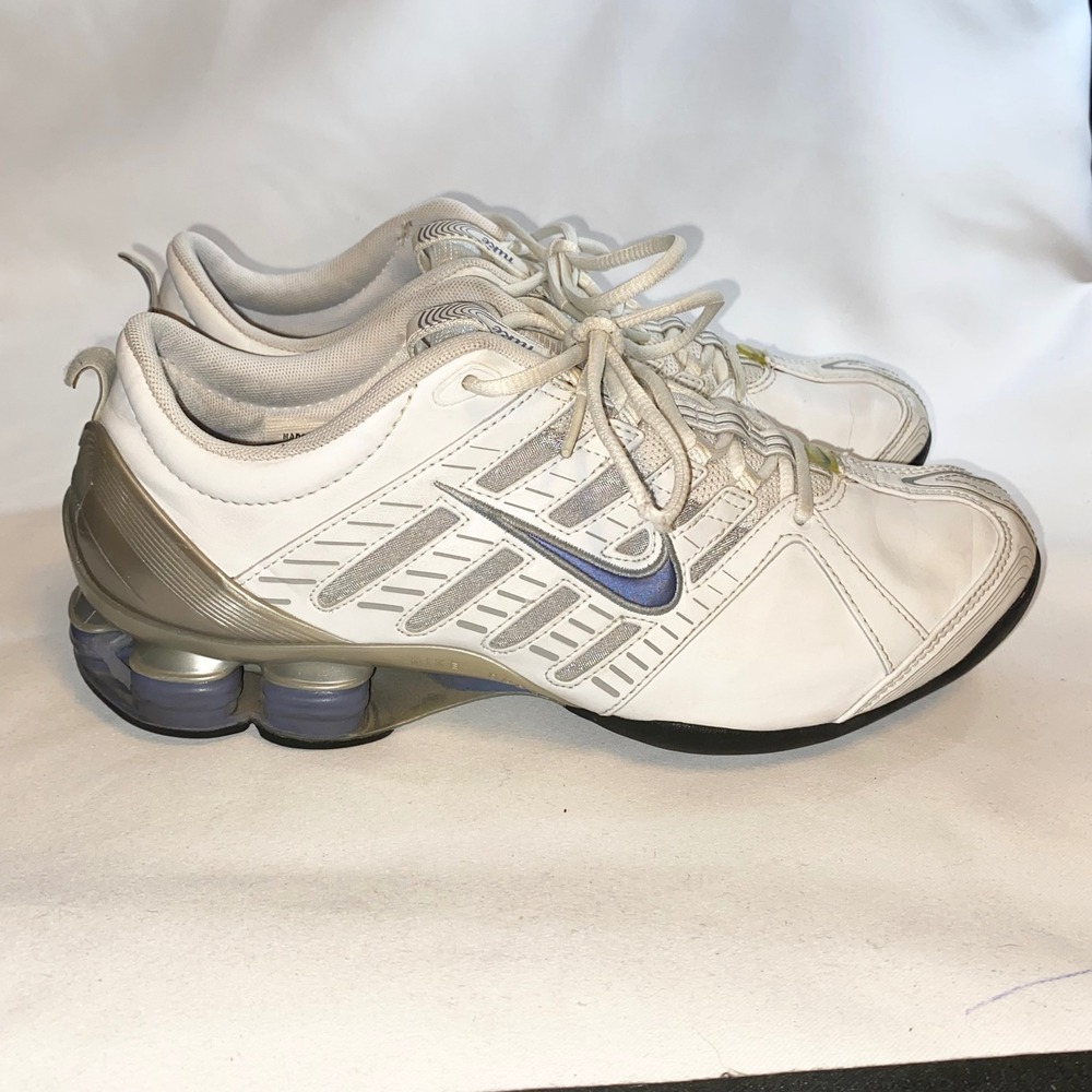 Nike Shox VT White Metallic Silver Blue Womens Running Shoes 312756-141 Size 8 - Picture 6 of 16